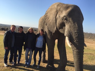 Shurtz family with elephant