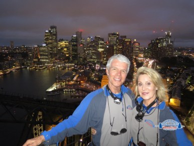 Sydney bridge climb at night